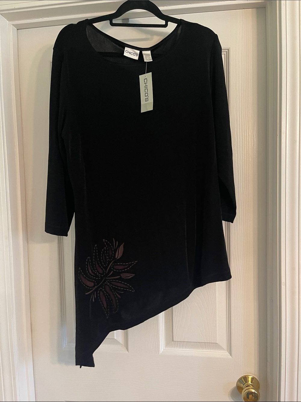 Chicos Sierra black asymmetrical tunic -Sz XL-new